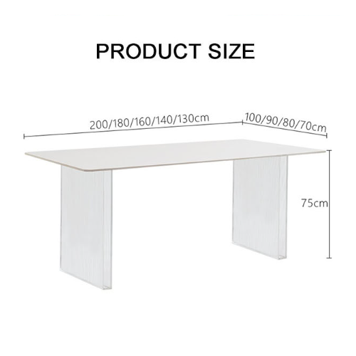 Leonie White Dining Table, Acrylic - Horizon and Stone