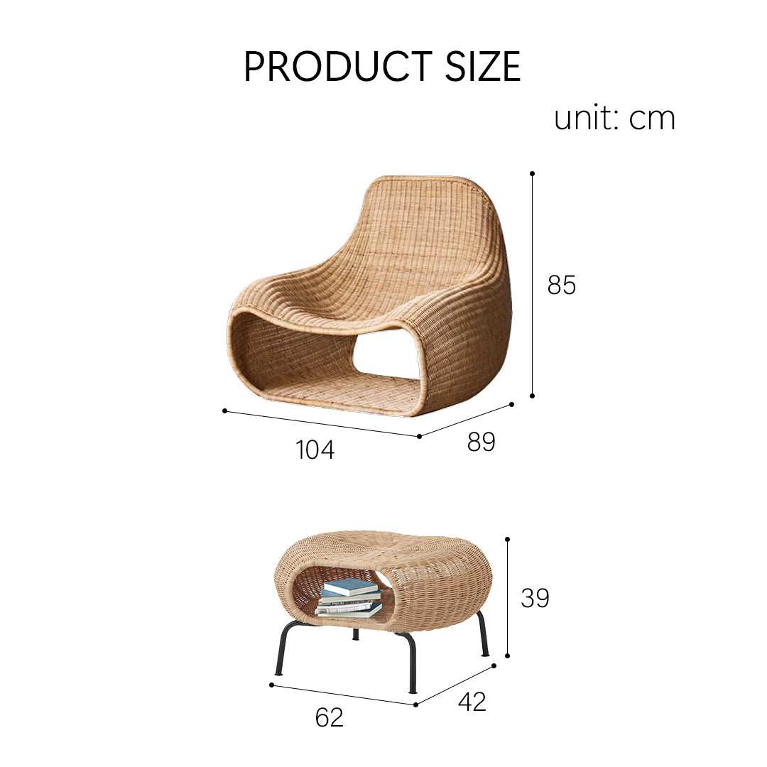 Serrano Outdoor Lounge Chair With Footstool, Rattan - Horizon and Stone
