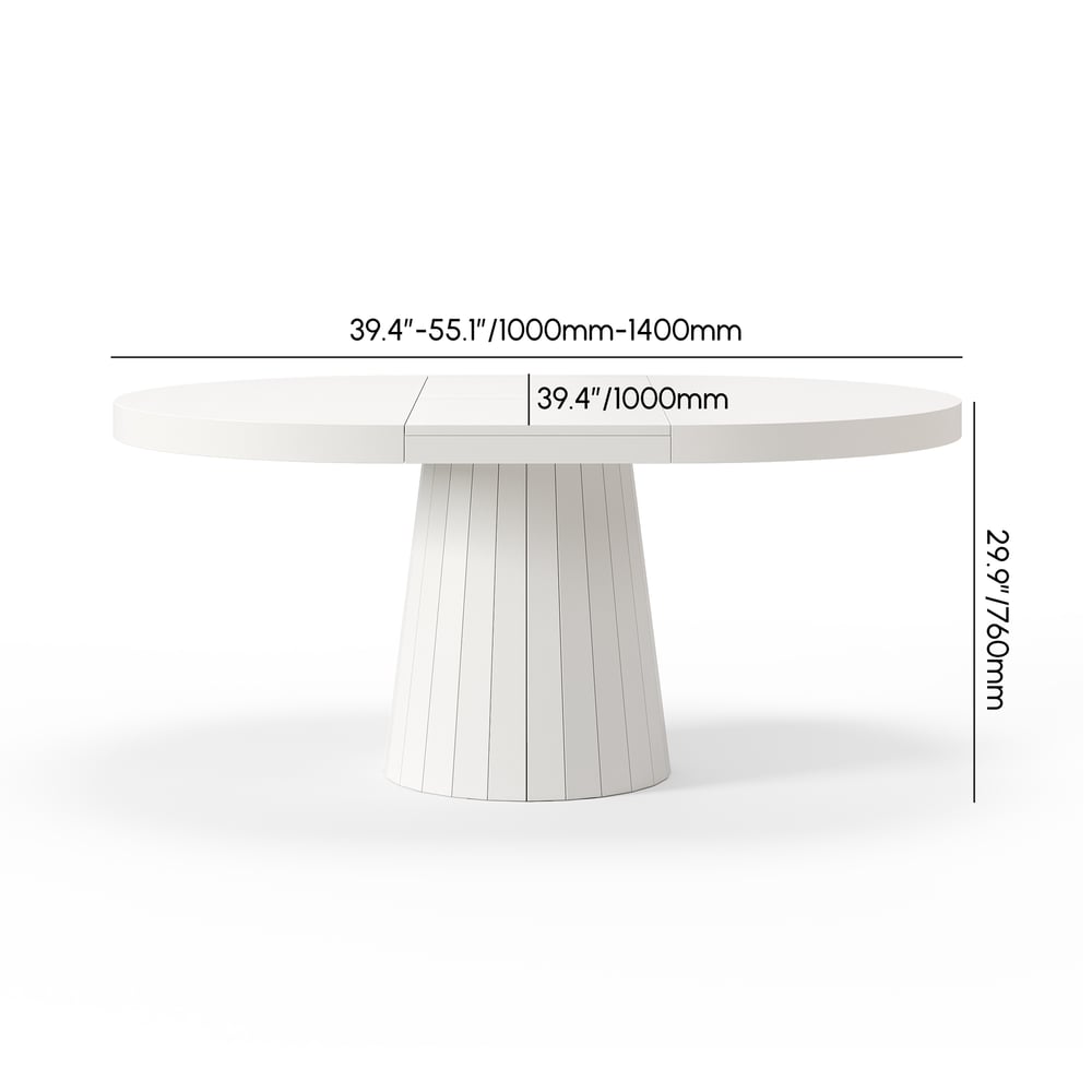 Oval & Round Dining Table Extendable Table Pedestal 6-Seater Japandi Walnut - AVAILABLE IN 5 COLOURS - Horizon and Stone