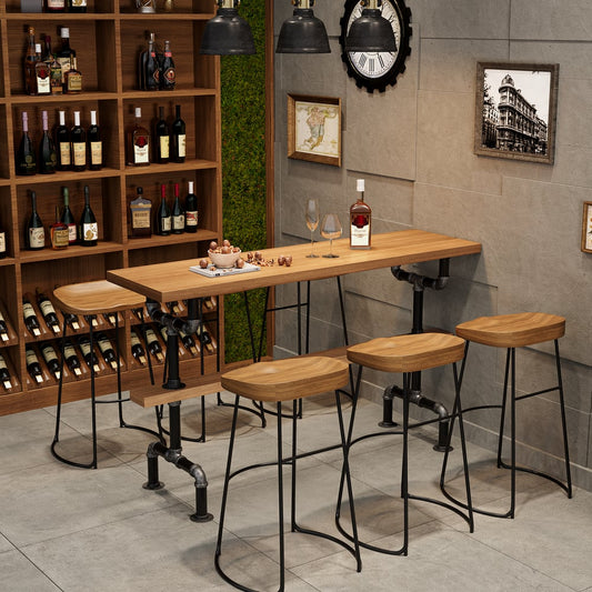 1300mm Industrial Rectangular Bar Table Natural Industrial Pub Table