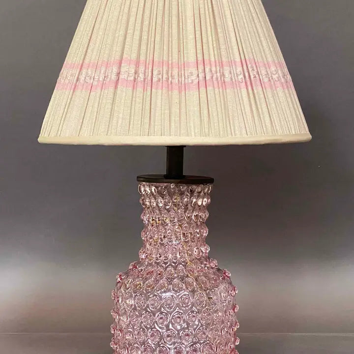 Anika Pink Hobnail Glass Lamp Base