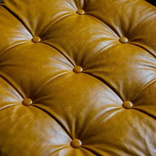 Leather Floor Cushion Pouffe - LARGE 9 BUTTONS