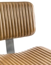 Industrial Vintage Ribbed Leather & Iron Chair (to be bought in qtys of 8) - Horizon and Stone