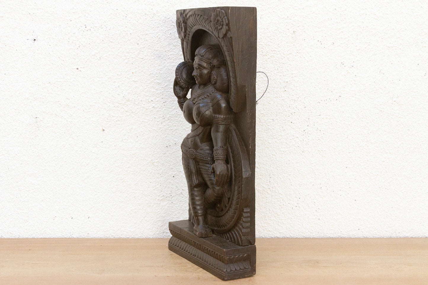 The Celestial Dancer 20th Century South Indian Wood Carving - Horizon and Stone