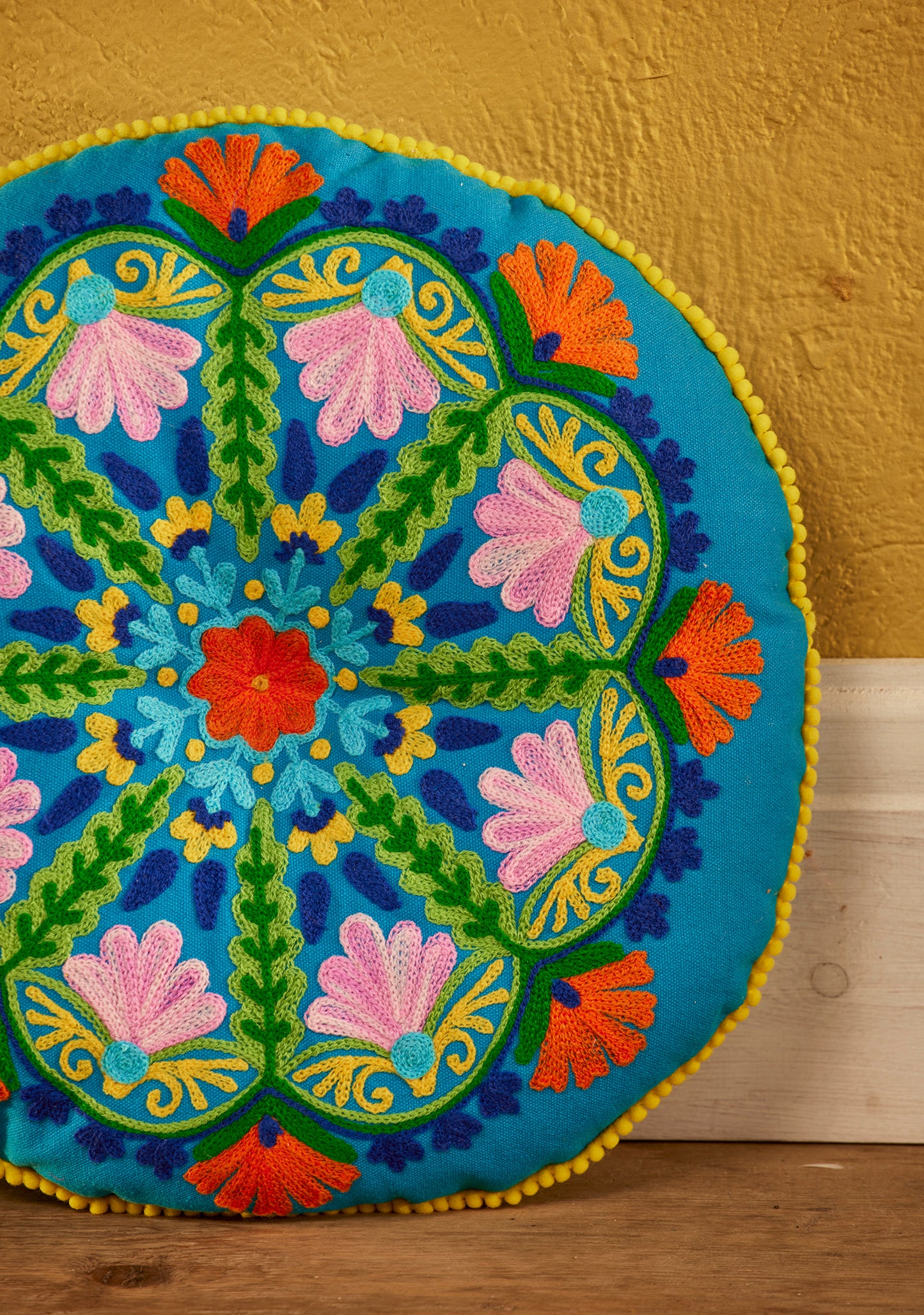 Folk Mandala Embroidered Seat Cushion MIN ORDER 4 - Horizon and Stone