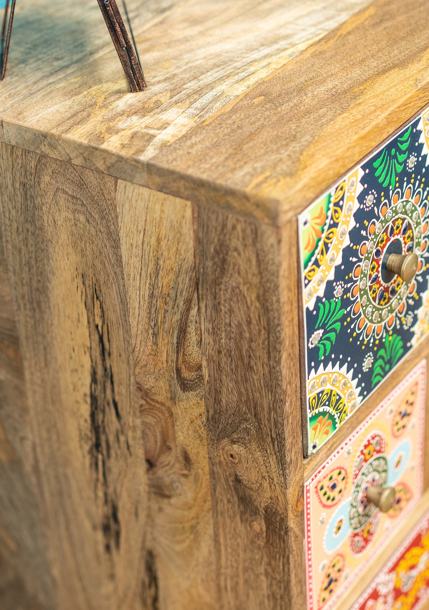 Sankalaka Hand Painted 9 Drawer Cabinet / Chest - Horizon and Stone