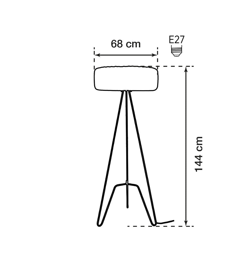 Mimosa Soft Touch White Three-Legged Floor Lamp 68 cm - Horizon and Stone