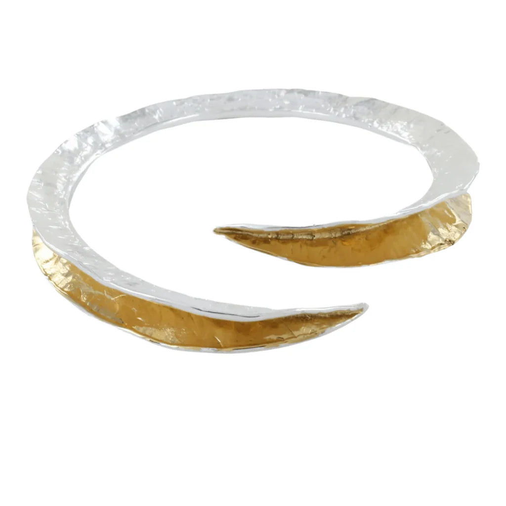 Adjustable Sterling Silver Shimmer Bangle - - Horizon and Stone