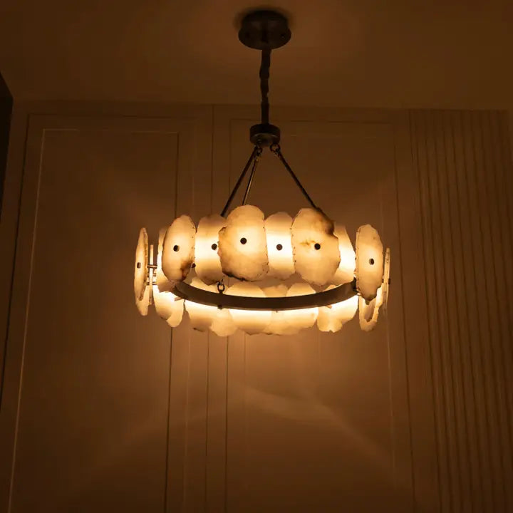 Antwerp Marble Salon Platinum Chandelier | Modern Decorative Lighting For Homes & Hotels - Horizon and Stone