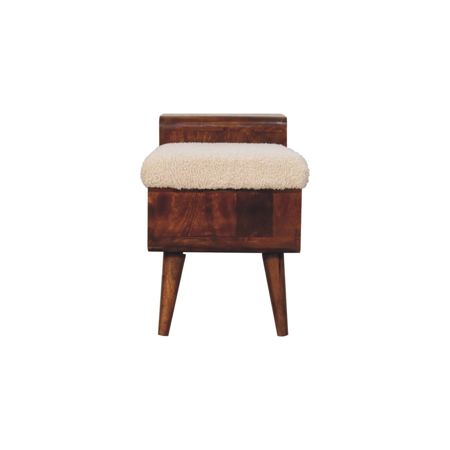 Boucle Carved Chestnut Telephone Table - Horizon and Stone