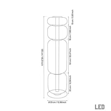 Seoul Four Smoked Glass Antique Marble Floor Lamp | Modern Decorative Lighting For Homes & Hotels - Horizon and Stone