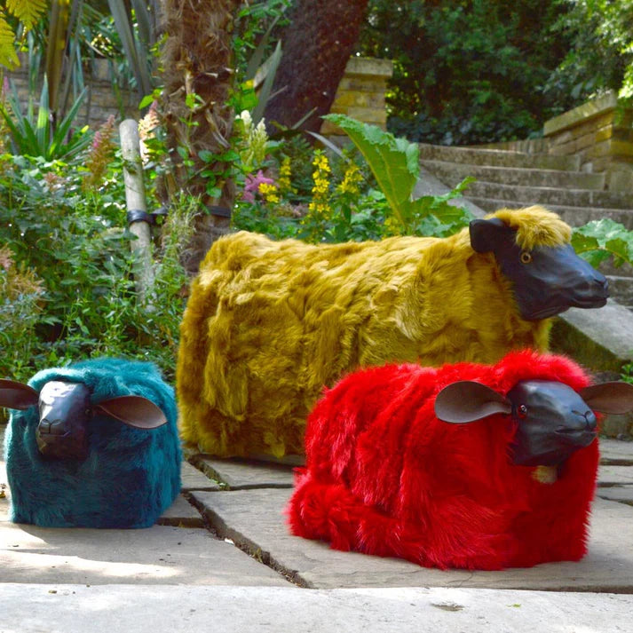 Flockstar Sheep Lamb Footstool - FLAMINGO PINK - Horizon and Stone