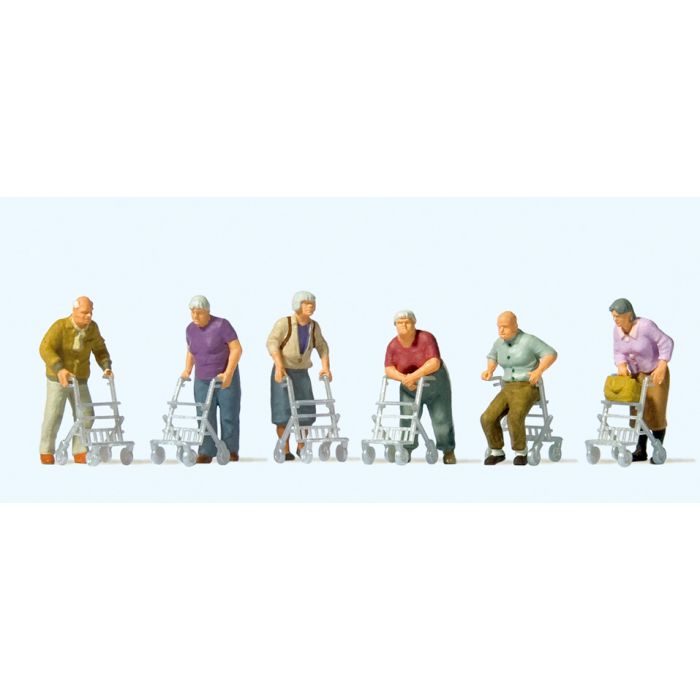 Elderly People with Walkers (6) Terrarium Figures 10718 - Horizon and Stone