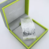 Textured Sterling Silver Cuff - Horizon and Stone