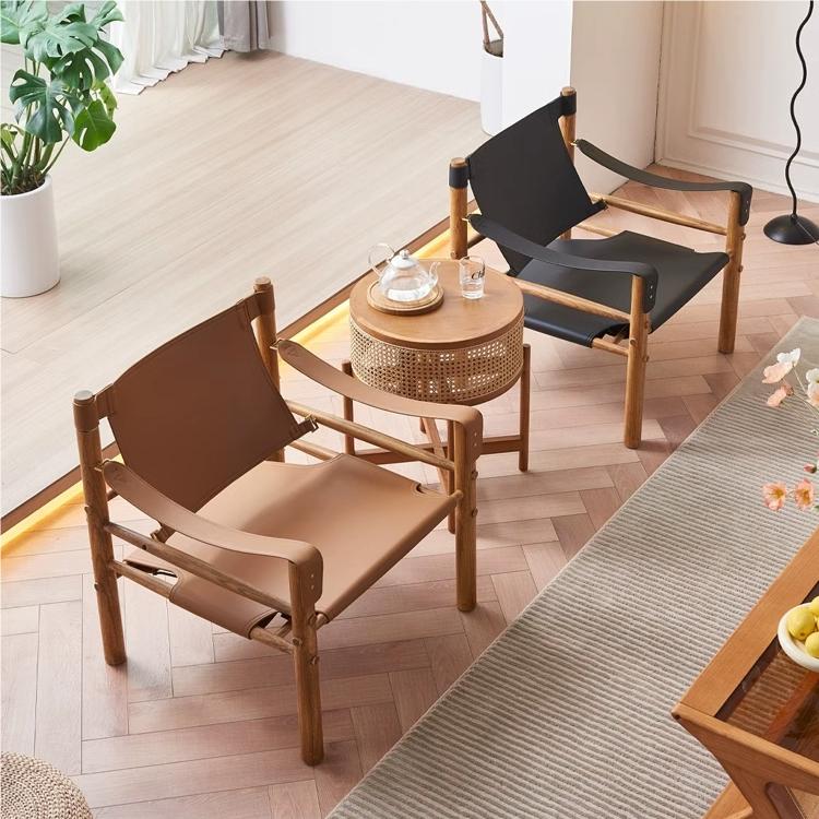 Warner Armchair, Leather - Horizon and Stone 