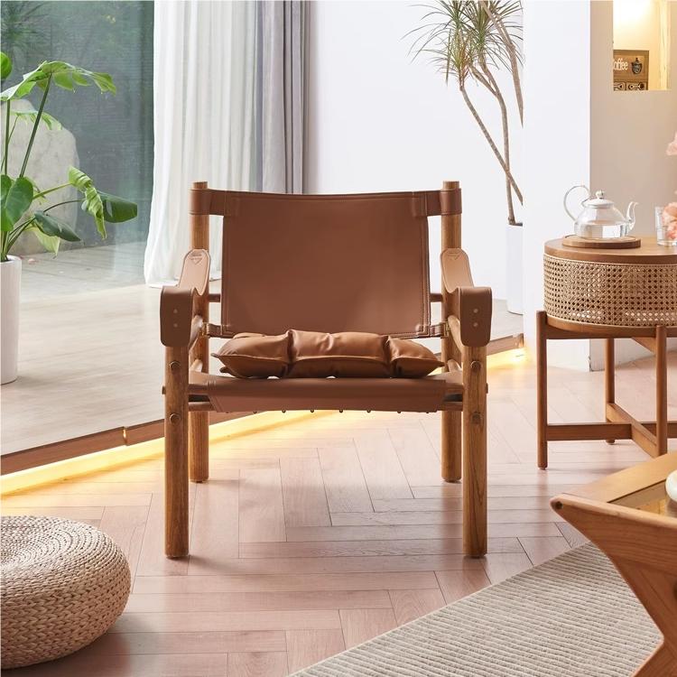 Warner Armchair, Leather - Horizon and Stone 