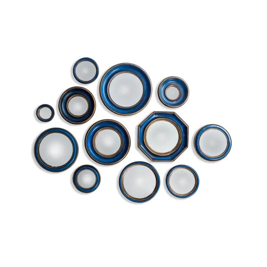 Set of 36 Convex Mirrors with Gold Inner Frame - Horizon and Stone 