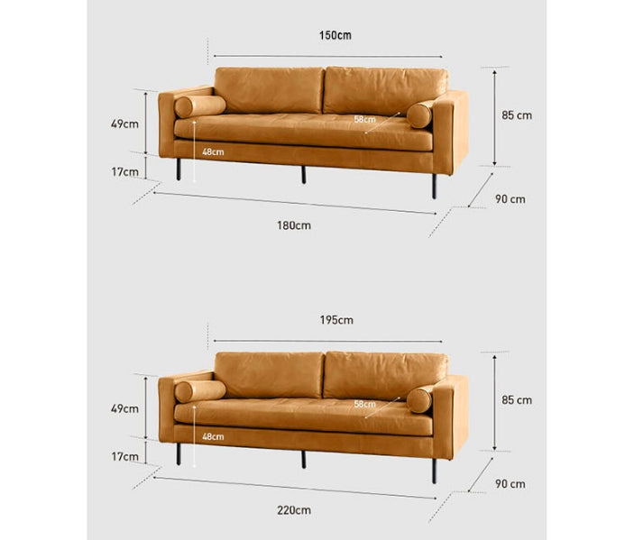 Fuller Brown Two Seater, Three Seater Sofa, Real Leather - Horizon and Stone 