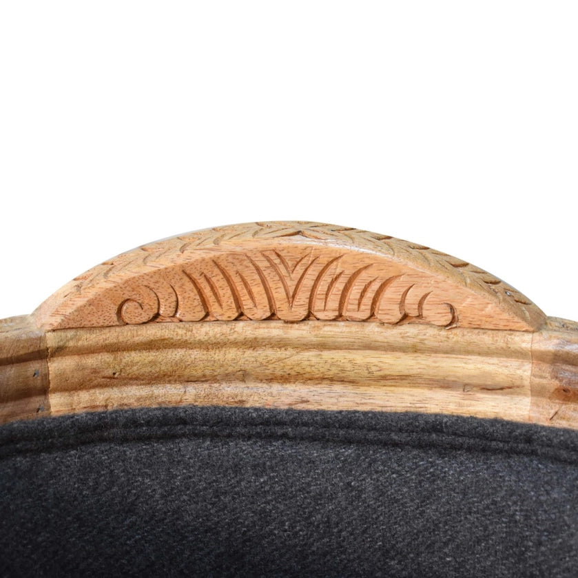 Carved Battleship Tweed Pet Bed - Horizon and Stone 