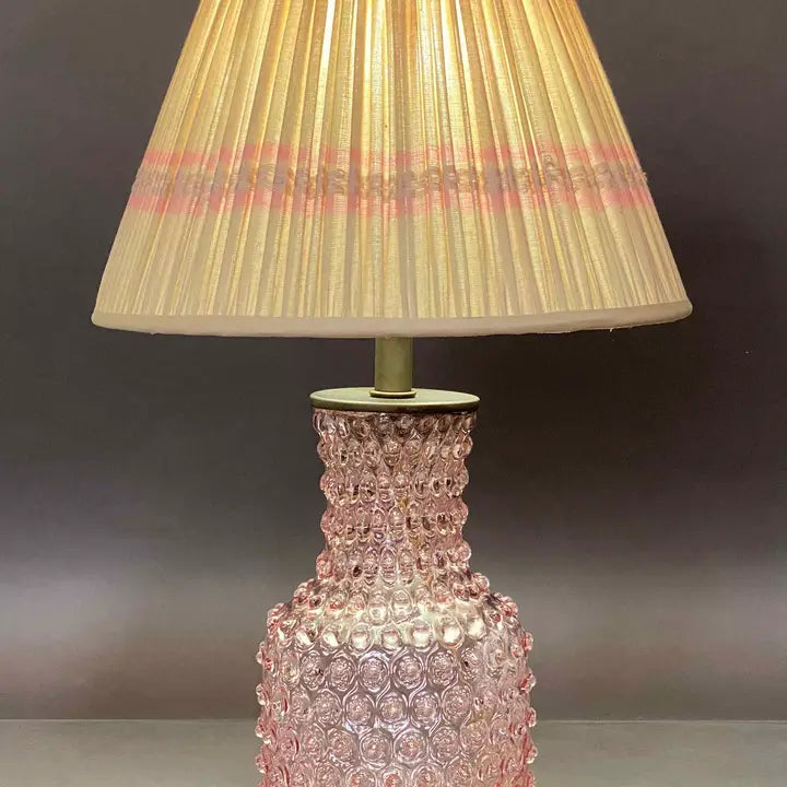 Anika Pink Hobnail Glass Lamp Base