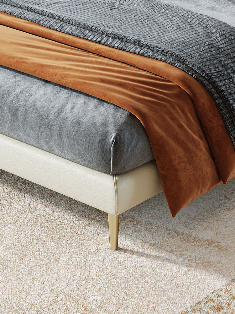 Baal King Size / Super King Size Bed, Leather, With Beside Table - Horizon and Stone 