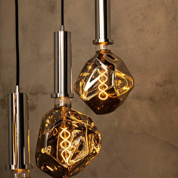Modern Glass Dining Table Chandelier with Irregular Bulb