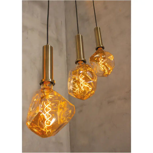 Modern Glass Dining Table Chandelier with Irregular Bulb
