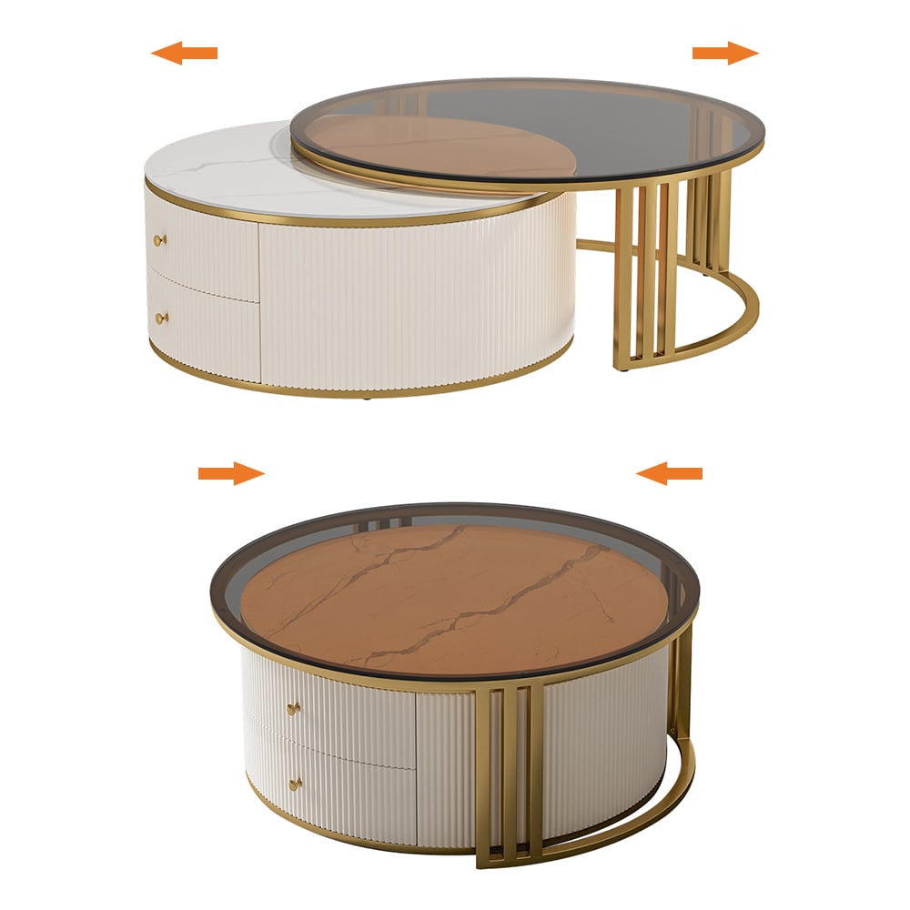 Grovyn 2000mm TV Stand & Nesting Coffee Table Set - Horizon and Stone 