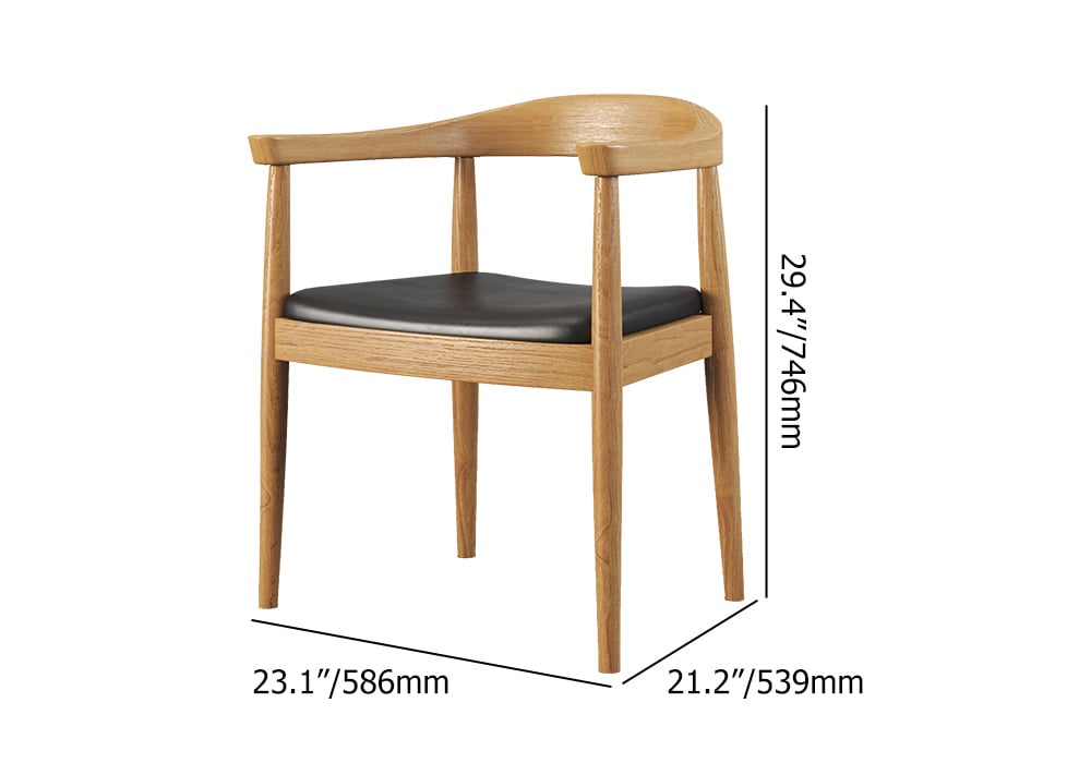 Oval Dining Table & Curved Back 6 Dining Chairs Upholstered Leather Solid Wood Top - Horizon and Stone 