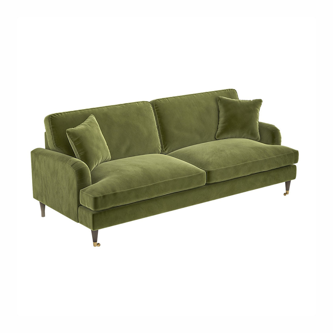 Shafique Two Seater Sofa, Loveseat, Velvet or Linen - Horizon and Stone 