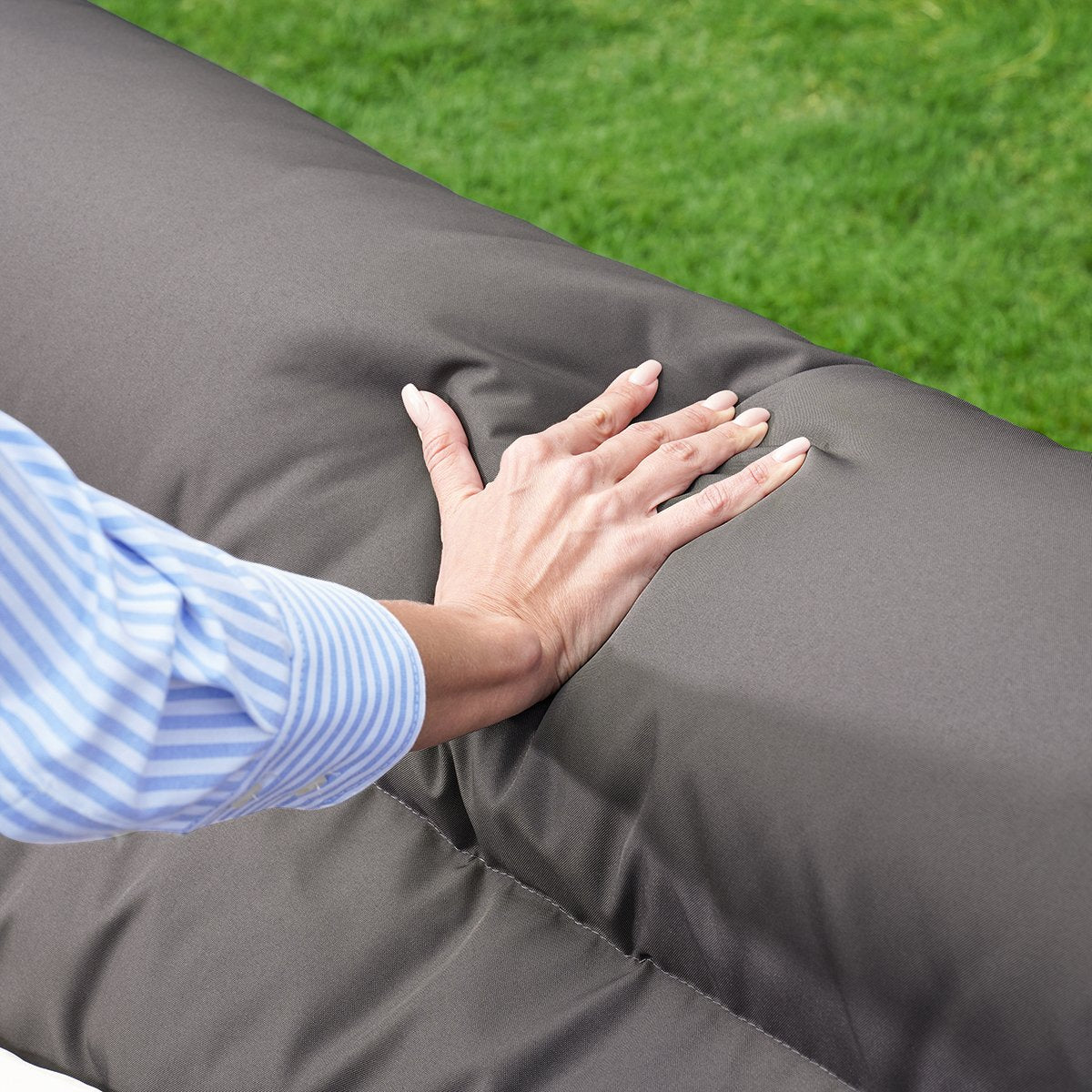 Tatta 4-Person Woven Rope Garden Sofa Set with Faux Mable Top Coffee Table - Horizon and Stone 