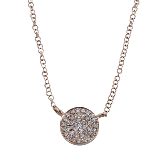 14ct Solid White Gold Diamond Disc Necklace - Horizon and Stone 
