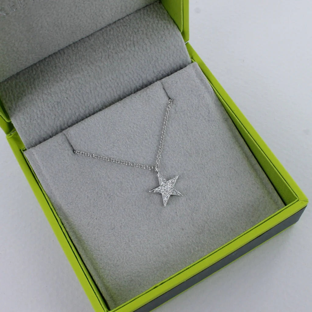 14K Solid Gold and Diamond Star Necklace - Horizon and Stone 