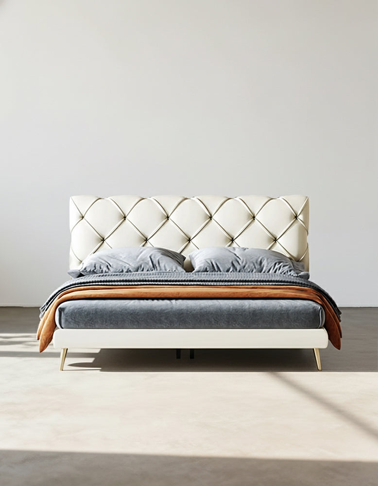 Baal King Size / Super King Size Bed, Leather, With Beside Table - Horizon and Stone 