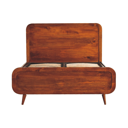 Curved Chestnut Double Bed  -