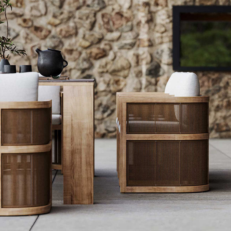 Eliza Rttan Outdoor Dining Table, Outdoor Furniture - Horizon and Stone 