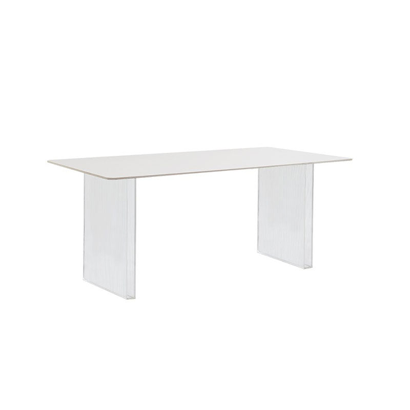 Leonie White Dining Table, Acrylic - Horizon and Stone 