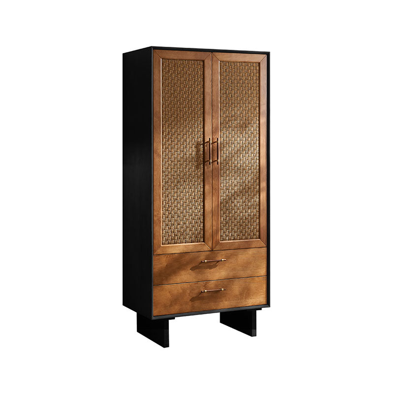 Kaylee Rattan Wardrobe, Solid Wood - Horizon and Stone 