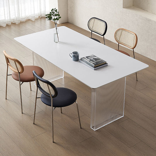 Leonie White Dining Table, Acrylic - Horizon and Stone 