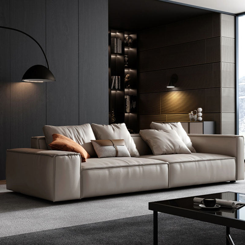 Zora Four Seater Corner Sofa, Real Leather, Beige - Horizon and Stone 