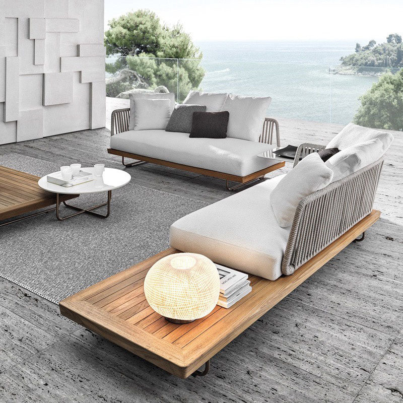 Phyllis Rattan Outdoor Sofa Set, Two Seater Sofa, Outdoor Furniture, Grey - Horizon and Stone 