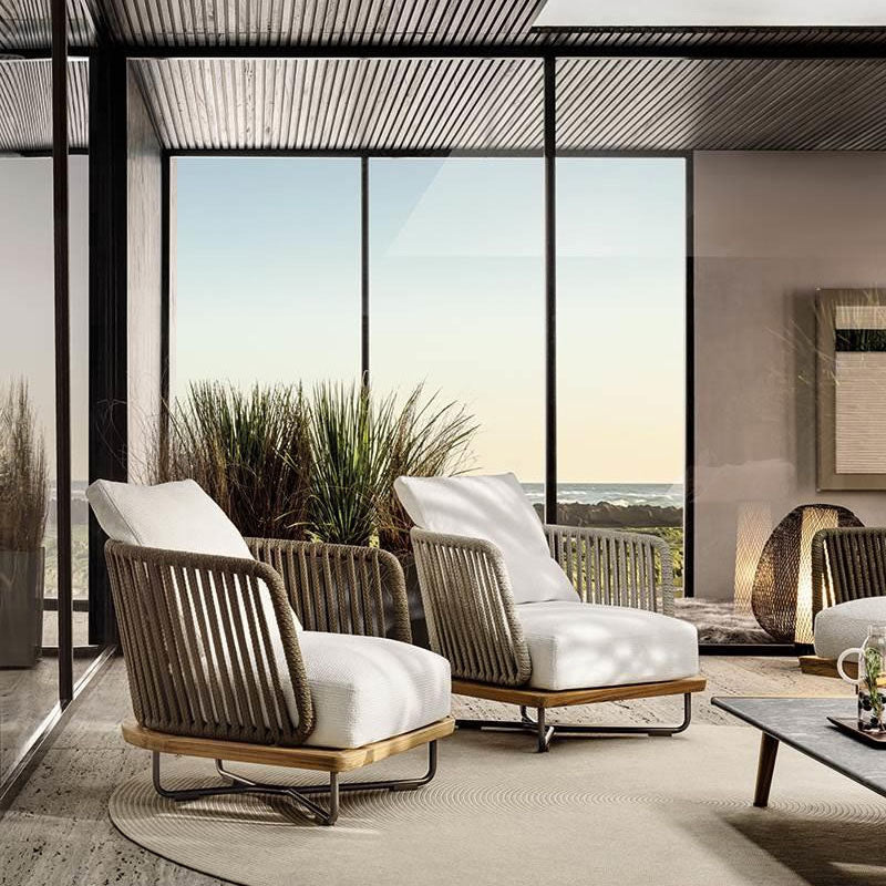 Phyllis Rattan Outdoor Sofa Set, Two Seater Sofa, Outdoor Furniture, Grey - Horizon and Stone 