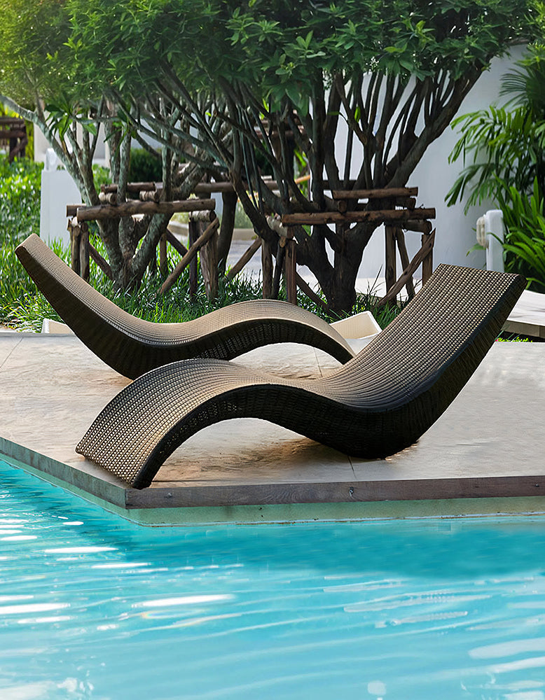 Barrow Outdoor Sun Lounger, Garden Lounger, PE Rattan - Horizon and Stone 