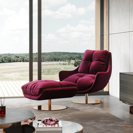 Bonnet Swivel Lounge Chair With Ottoman - Horizon and Stone 