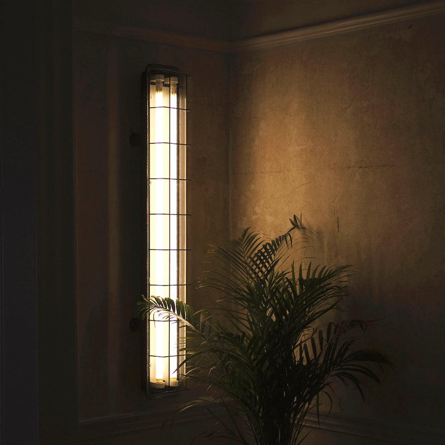 4ft Caged Industrial Strip Light - Galavanised  PACKAGE OF 2 - Horizon and Stone 