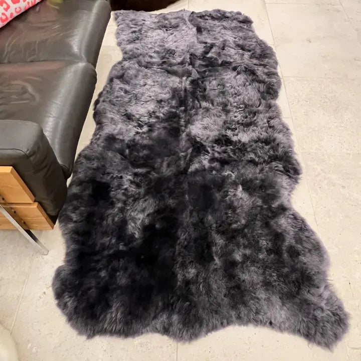 Icelandic Sheepskin Shorn Fur Graphite Grey Runner 6-Skin
