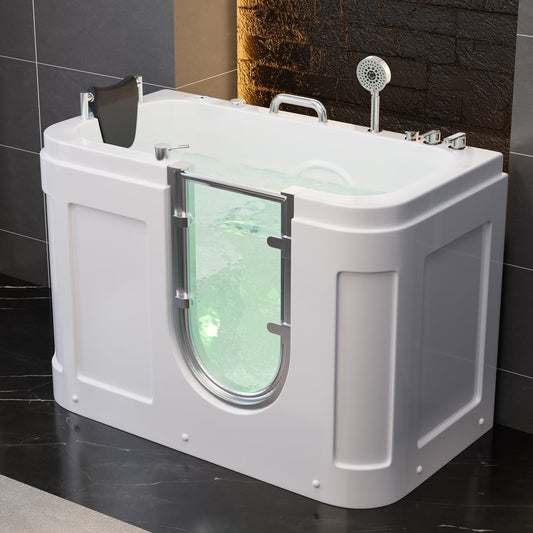 Walk In Tub Built-in Seat Tub Air Jets & Whirlpool Massage Jets with Thermostat Control