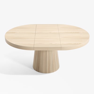 Oval & Round Dining Table Extendable Table Pedestal 6-Seater Japandi Walnut - AVAILABLE IN 5 COLOURS - Horizon and Stone 