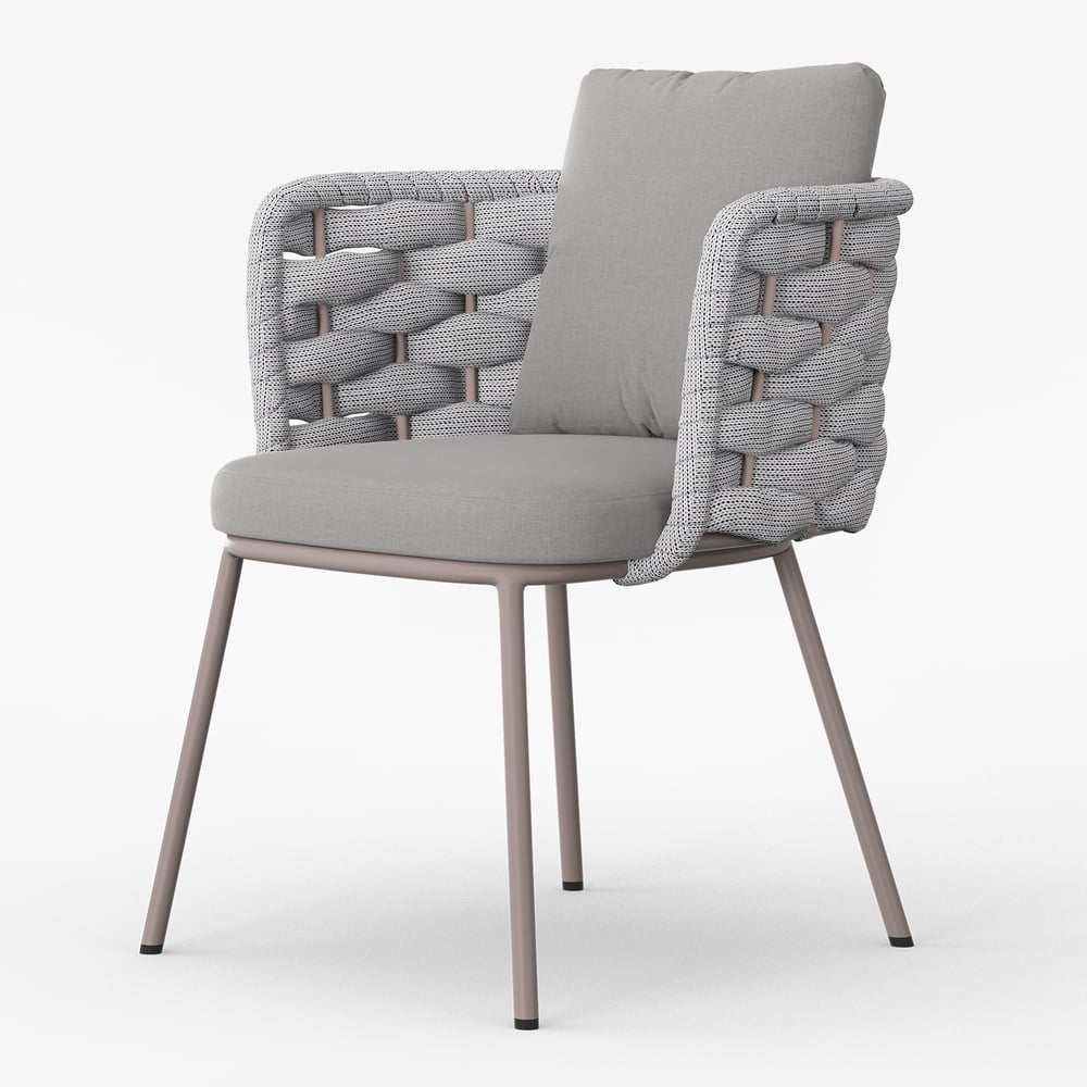 7 Pieces Outdoor Dining Set with Oval Propane Fire Pit Table & Rope Woven Armchair - Horizon and Stone 