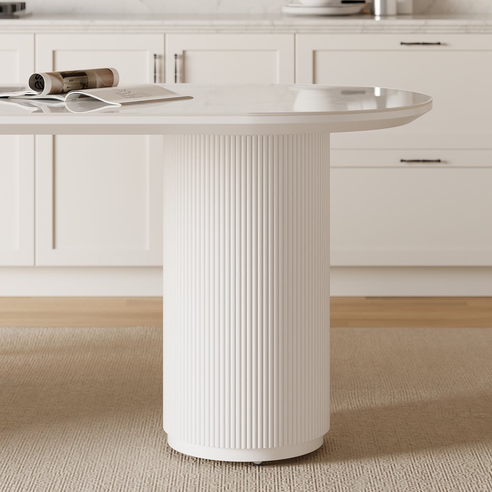 Expandable Kitchen Island with Marble-Pattern Sintered Stone Top 180-210cm - Horizon and Stone 